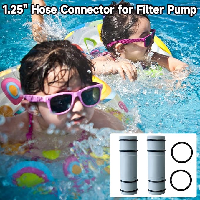 Pool Hose Adapter/Connector,Pool Pump Fittings Pool Drain Ddapter,32MM Durable Vacumm Pump Pipe 2PCS, for Above Ground Swimming Hose
