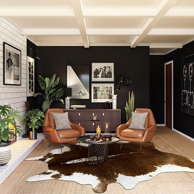 AROGAN 8x10 Faux Cowhide Rug, Brown Cow Print Large Animal Hide Area Rug | Premium Cow Hide Carpet, Western Rug for Bedroom Living Room Decor, Durable Faux Cow Skin Cowhide Area Rug