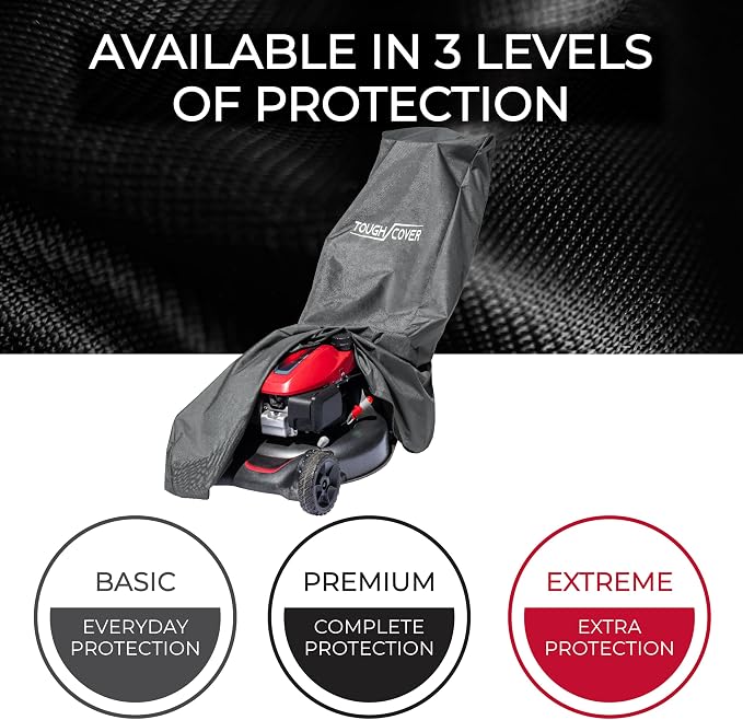 Tough Cover Lawn Mower Cover - 94 x 19.5 x 13.5 in, 600D Fabric, Black - Heavy-Duty Waterproof Protection for Zero Turn Lawn Mowers - Includes Carrying Bag for Tractor Cover Storage