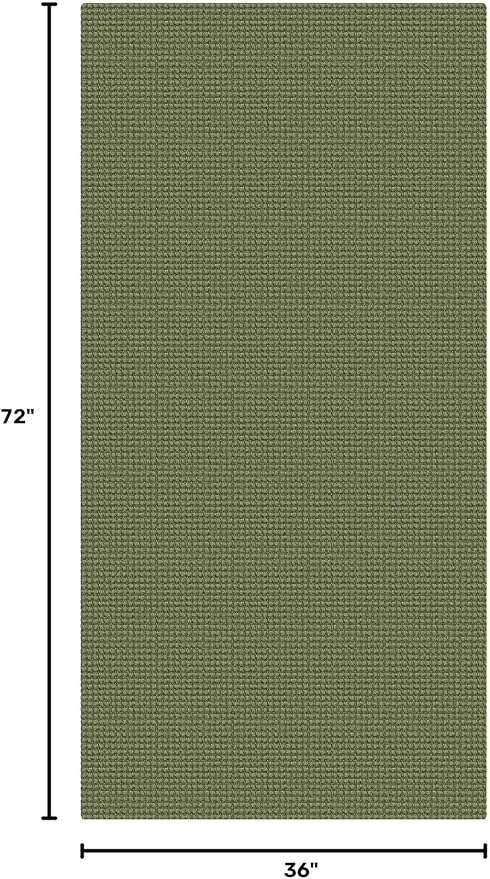 KOZYFLY 3x6 Washable Runner Rug, Non Slip Wide Runners for Hallway, Woven Large Entryway Runners, Braided Floor Carpet Runner for Entry, Kitchen, Bedside, Hall, Olive Green/Earthy Green