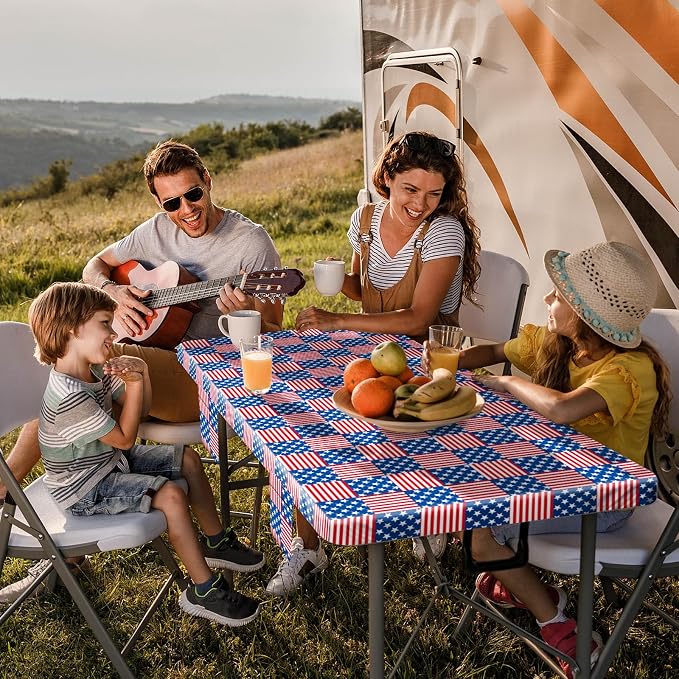 Jobunai 72In Picnic Table Cover with Bench Covers Fitted Stain Resistant Rectangular Table Cloth Campers Patio Garden Vacation Gear Cool Gifts for 40th 50th 60th 70th Grandparents Grandma Grandpa