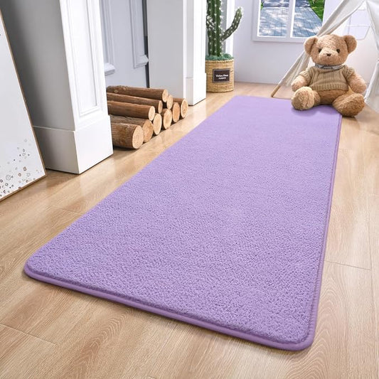 Keeko 2x6 Area Rugs for Living Room,Soft Washable Memory Foam Bedroom Rug | Indoor Throw Rug Low Pile Minimalist Non Slip Carpet for Kids Nursery Classroom Dorm Room Home Decor Purple