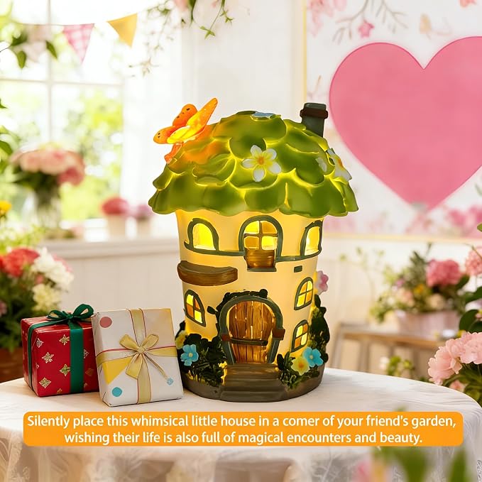 Fairy Garden Houses, Fairy Houses,Fairy Houses for Outside,Fairy Garden Houses Outdoor,Solar Fairy Garden,gnome House,Fairy Garden,Fairy Garden Accessories, for Women Gift/Teenage/Kids' Gift