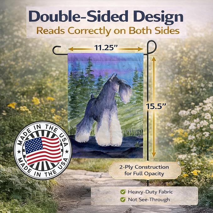 Caroline's Treasures SS1061GF Schnauzer Garden Flag Mailbox Flag Decorative Yard Flag Banner Outside Patio Artwork Yard Flower Beds, Garden Size, Multicolor