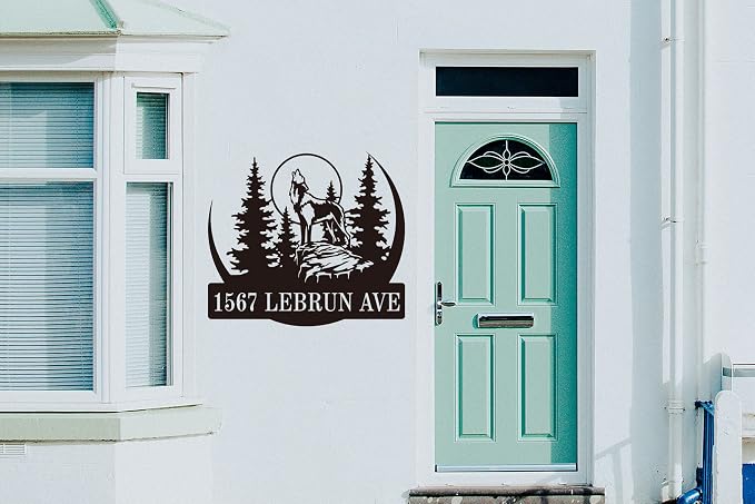Personalized Address Sign, Personalized House Numbers, Custom Metal House Sign, Metal Address Sign, Custom House Number Sign, Address Plaques for House Numbers, House Number Plaque(C)