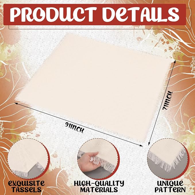 Beeveer 14 Pack Picnic Kit 91 x 71 Inch Extra Large Outdoor Boho Picnic Blanket with Terracotta Table Runner, 6 Throw Pillow Cover 6 Napkin Woven Cotton Yarn Washable Beach Blanket for Camp Wedding