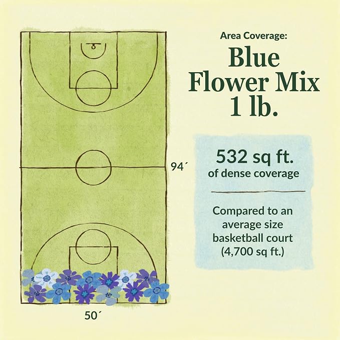 Ferry-Morse Wildflower Seeds - Blue Mix, Non-GMO, Outdoor, Partial Sun, Wild Flowers - 1 lb - Other
