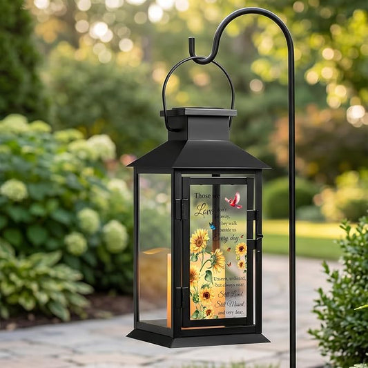 Solar Memorial Lantern Outdoor Waterproof, Sympathy Gifts for Loss of Loved One Mother Father, Remembrance Condolences Grief Gift for Loss, in Memory of Loved One Gifts