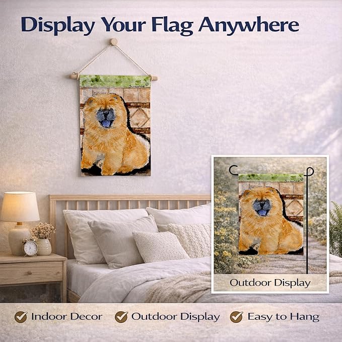 Caroline's Treasures SS8875GF Chow Chow Garden Flag Mailbox Flag Decorative Yard Flag Banner Outside Patio Artwork Yard Flower Beds, Garden Size, Multicolor