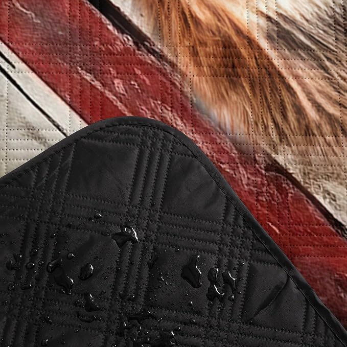 Outdoor Picnic Blanket,Portable Sandproof Waterproof Picnic Mat,American Flag Deer Printed Camping Beach Mat for Sand and Wet Grass Hiking (Deer L)