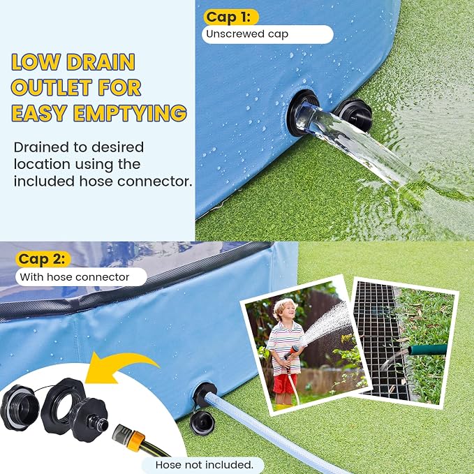 PETOCAT Foldable Pool for Dog and Kids 57" Washing Portable Plastic Tub for Large Dog, Non-Slip Collapsible Kiddie Swimming Wading Pool for Toddler Age 3-5 Outdoor Backyard