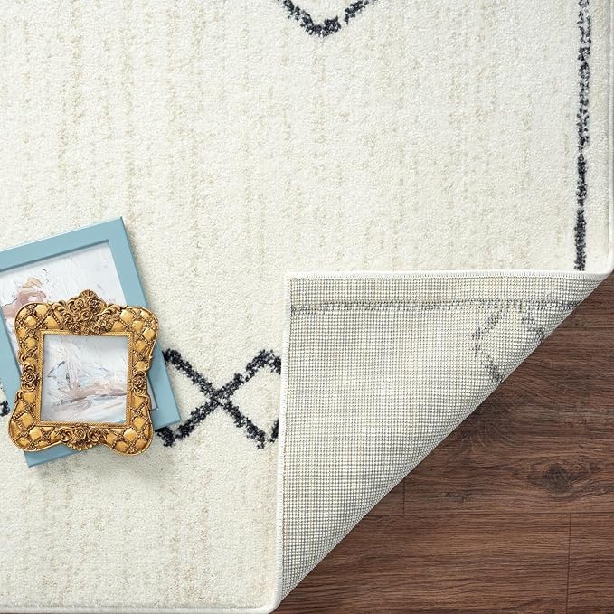 LUXE WEAVERS Daphnes Cream 6x9 Boho Moroccan Geometric Area Rug 2735