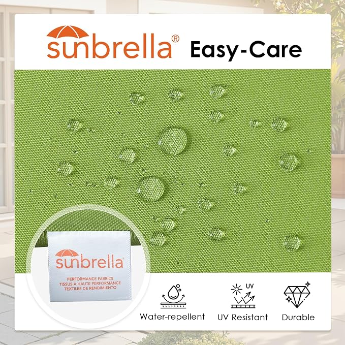 Sunbrella Outdoor High Back Chair Cushion, 2 Pack 48 x 24 inches Patio Chair Cushions Water Repellent Rocking Cushions Indoor Furniture Seat Pad with 2 Pillows, Canvas Ginkgo