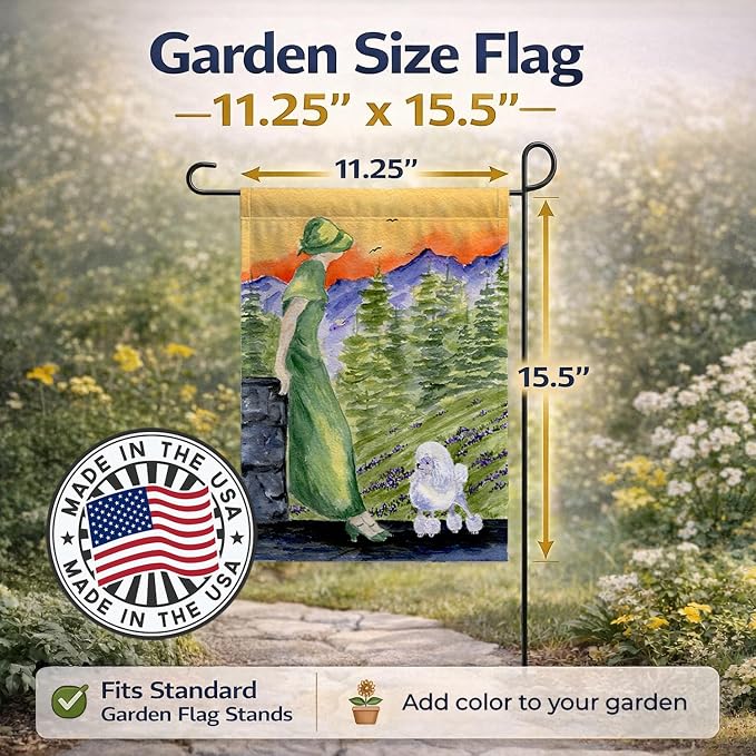 Caroline's Treasures SS8618GF Poodle Garden Flag Mailbox Flag Decorative Yard Flag Banner Outside Patio Artwork Yard Flower Beds, Garden Size, Multicolor