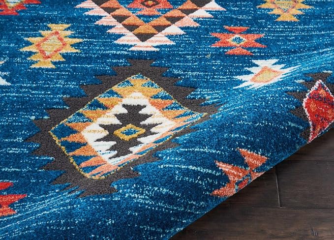 Nourison Tribal Decor 9'3" X 13' Rectangle Area Rugs in Blue 099446403506