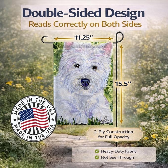 Caroline's Treasures SS8835GF Westie Garden Flag Mailbox Flag Decorative Yard Flag Banner Outside Patio Artwork Yard Flower Beds, Garden Size, Multicolor