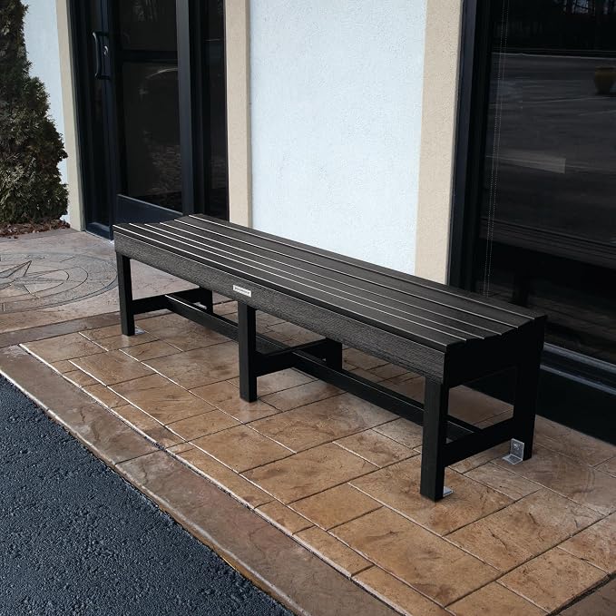 Sequoia Professional CM-BENSQ61-BKE Commercial Grade Weldon 6ft Backless Picnic Bench, Black
