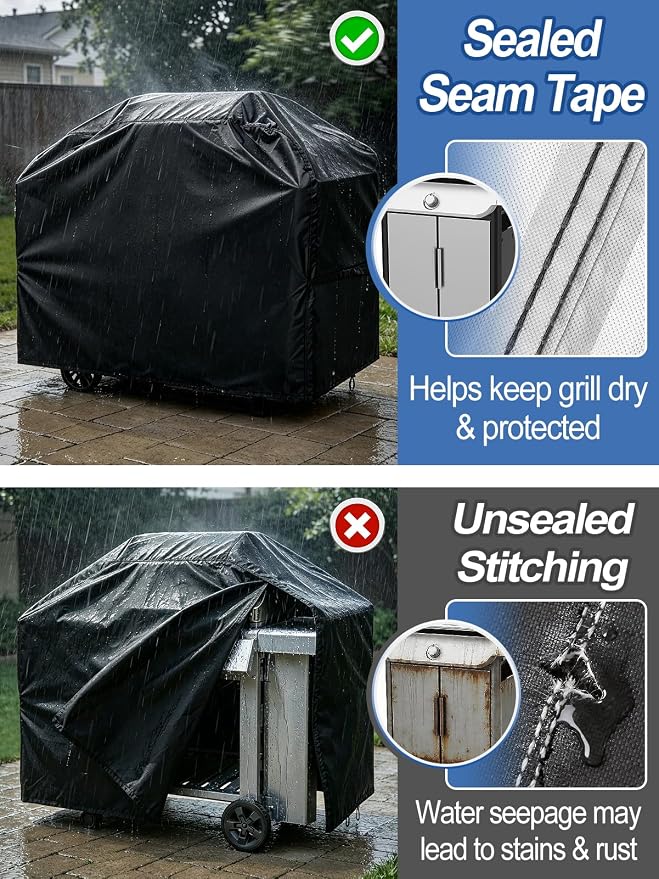 PAMASE 65in BBQ Cover fits Most 3-5 Burner Gas Grills - Waterproof Gas Cover for Outdoor Grill, UV Fade & Rip Resistant, Compatible with Weber Genesis, Camp Chef, Nexgrill, Char-Broil