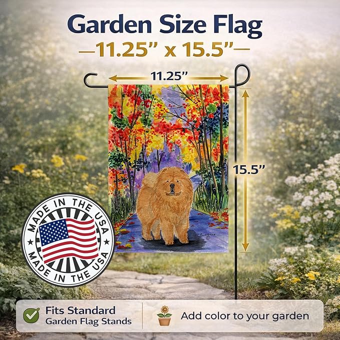Caroline's Treasures SS7001GF Chow Chow Garden Flag Mailbox Flag Decorative Yard Flag Banner Outside Patio Artwork Yard Flower Beds, Garden Size, Multicolor