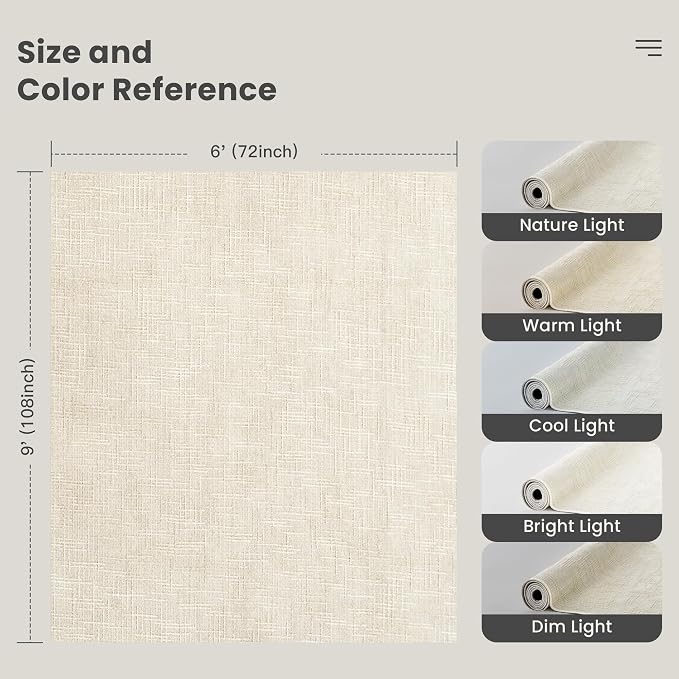 Valenrug 6x9 Area Rugs, High Low Pile Washable Rugs for Living Room, Ivory | Soft Fluffy Textured Design Non Slip & Lighweight, Folable, Stain Resistant Floor Carpet Rug for Bedroom, Dining Room, Office
