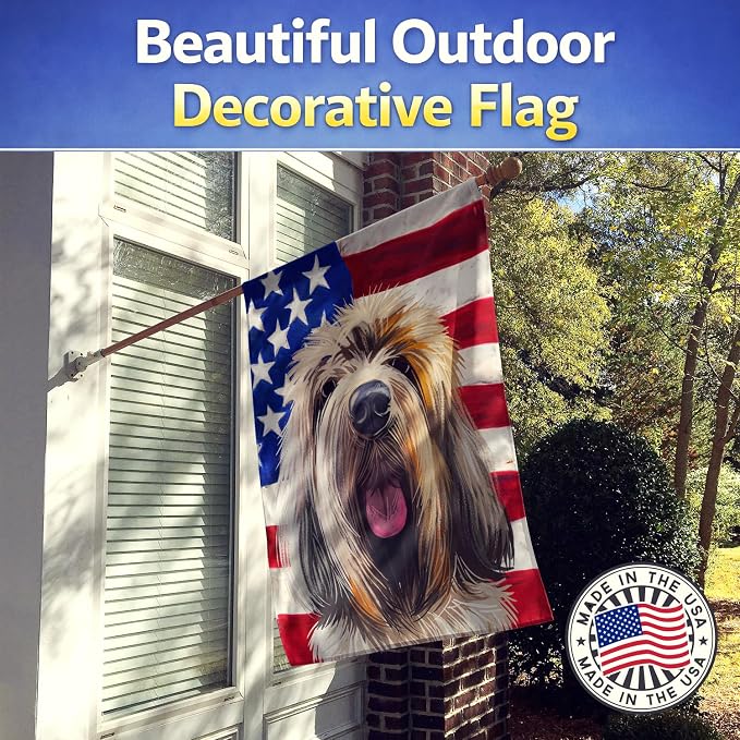 Caroline's Treasures CK6545CHF Grand Griffon Vendeen Dog American Flag House Flag Large Porch Sleeve Pole Decorative Outside Yard Banner Artwork Wall Hanging, Polyester, House Size, Multicolor