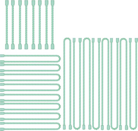 24PCS 4-Inch, 12-Inch, 18-Inch Silicone Cable Ties, Bendable Rubber Twist Ties, Reusable Twist Ties for Cords, gear ties for Organizing, Bundling (Mint Green)
