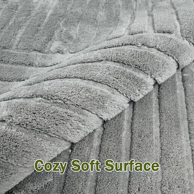 5x7 Gray Modern Geometric Area Rug for Living Room Bedroom, Washable | High-Low Pile Minimalist Textured Carpet, Ultra Soft, Fluffy Floor Rugs for Bedroom, Kids Room, Nursery, Home Décor, Grey