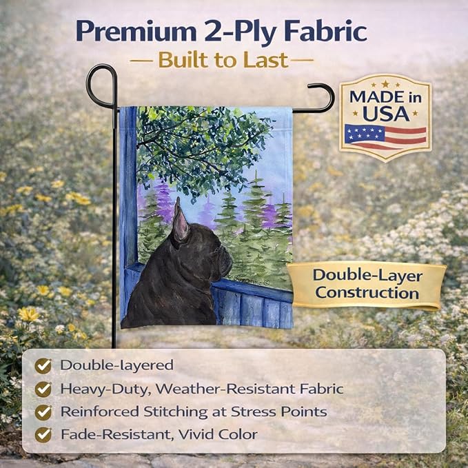 Caroline's Treasures SS8675GF French Bulldog Garden Flag Mailbox Flag Decorative Yard Flag Banner Outside Patio Artwork Yard Flower Beds, Garden Size, Multicolor