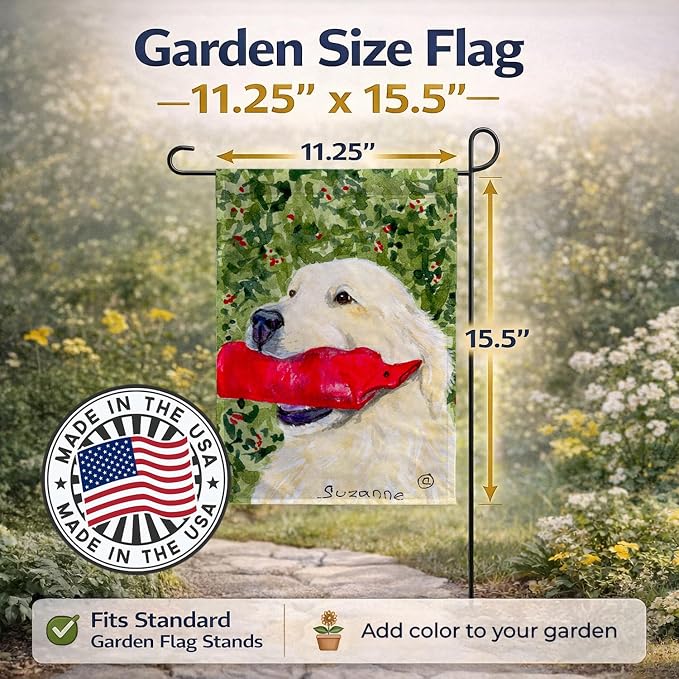 Caroline's Treasures SS8813GF Golden Retriever Garden Flag Mailbox Flag Decorative Yard Flag Banner Outside Patio Artwork Yard Flower Beds, Garden Size, Multicolor