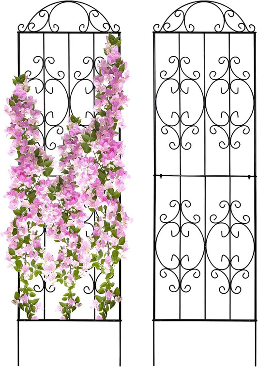 Thealyn Garden Trellis 2 Pack 80 Inch.H x 22 Inch.W Heavy-Duty Climbing Plant Trellis Metal Plant Supports Suitable Supporting Climbing Plants Outdoor, Roses, Vegetables, Vines, Flowers