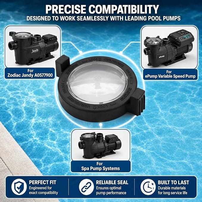 Pool Pump Cover for Zodiac for Jandy A0577900 - Compatible with ePump Variable Speed Models, Secure Locking for Ring, Weather-Resistant Plastic