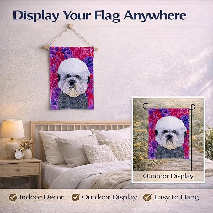 Caroline's Treasures SS8656GF Dandie Dinmont Terrier Garden Flag Mailbox Flag Decorative Yard Flag Banner Outside Patio Artwork Yard Flower Beds, Garden Size, Multicolor