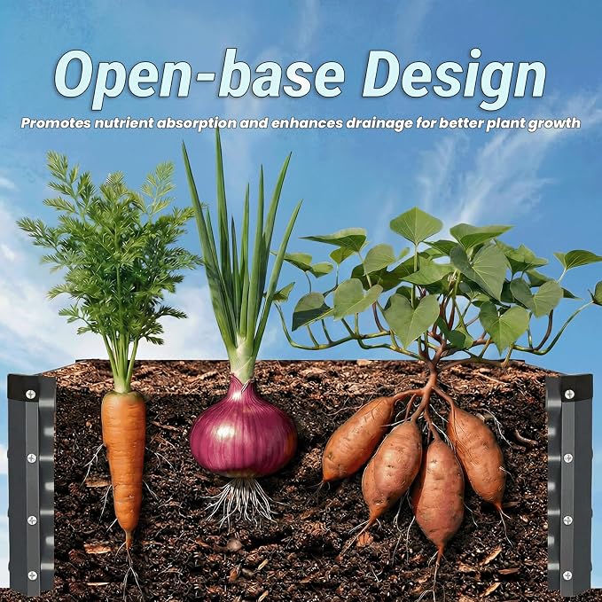2Packs 6X3X1 FT Raised Garden Beds Outdoor, Planter Raised Beds for Gardening, Vegetables, Flowers, Large Metal Garden Box, Deep Plant Flower pots Outdoor(Dark Gray)
