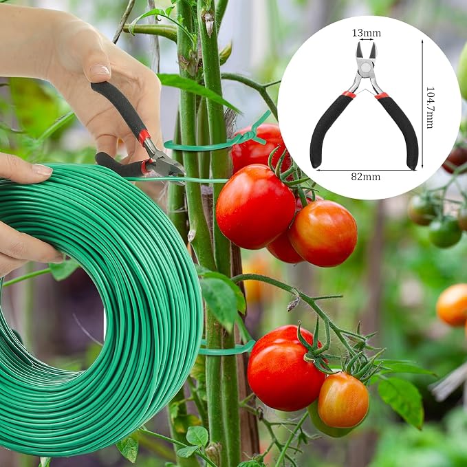Zhengmy 150ft/46m Green Garden Wire, Sturdy Plant Ties with Wire Cutter, Twist Garden Ties Gardening Supplies 2.5 mm Diameter for Supporting Climbing Plants Office Organization and Decoration Binding