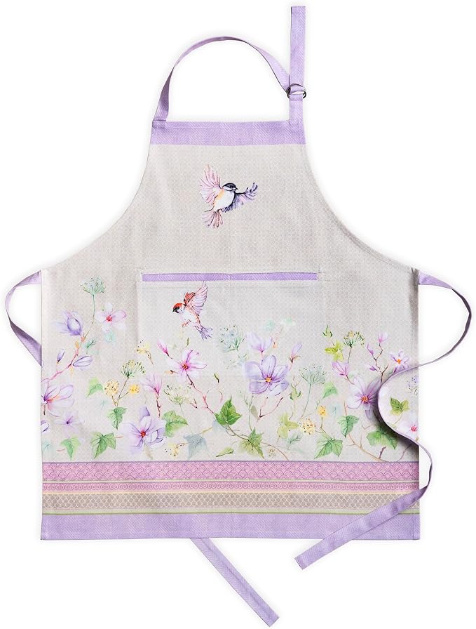 Maison d' Hermine Aprons for women with Pocket 100% Cotton (27.50"x31.50") | Adjustable Neck Strap & long ties Apron Men Chef Wedding Cooking Gardening Server Maid