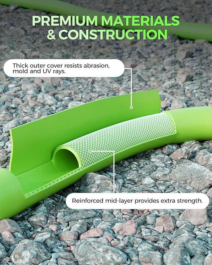 30 FT x 5/8″ Garden Hose, Lightweight Flexible Garden Water Hose with Swivel Handle, 200 PSI Working, 450 PSI Burst, Heavy Duty Water Hose for All-Weather Outdoor Use, G30GH06