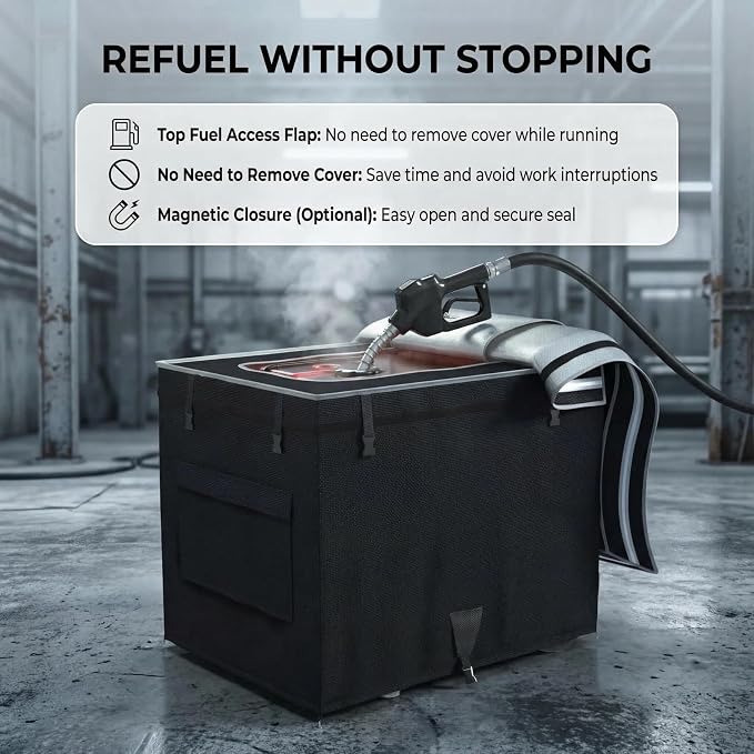 [New Upgraded]Generator Covers While Running, 28"L x 20"W x 20"H Heavy Duty Waterproof Generator Covers for Outside, Compatible with 3000W-5000W Generator, Black
