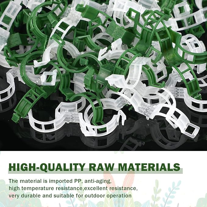 Vesici 1200 Pcs Plant Support Clips Tomato Vine Clips Grape Vine Garden Clips for Climbing Trellis Flower Crop Orchid Vegetable to Grow Upright and Make Healthier, Green and White