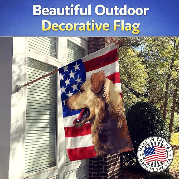Caroline's Treasures CK6415CHF Austrian Pinscher American Flag House Flag Large Porch Sleeve Pole Decorative Outside Yard Banner Artwork Wall Hanging, Polyester, House Size, Multicolor