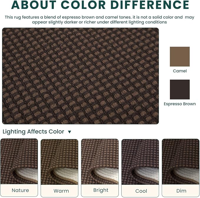 KOZYFLY Braided 2.5'x16' Runners Rugs for Hallway, Extra Long Washable Runner Rug, Woven Non Slip Kitchen Runner, Cotton Entryway Rug, Floor Carpet for Entry, Aisle, Hall, Brown/Dark Brown