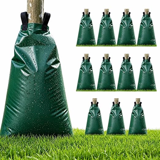 12 Pack Tree Watering Bags Slow Release:20 Gallon - Reusable & Premium PVC Water Bags - Slow Watering 6-8 Hours for Newly Planted or Established Trees in Hot Weather