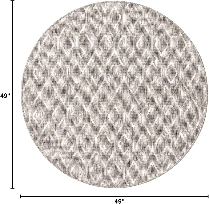 Jill Zarin Outdoor Collection Area Rug - Turks and Caicos (4' Round Gray Cream/Cream)