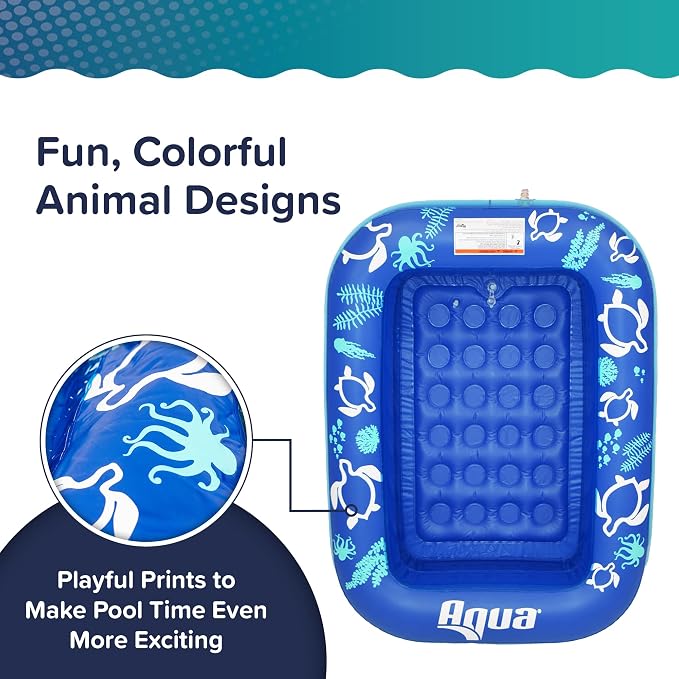 Aqua Inflatable Tanning Pool Lounger, Premium Pool Float with Cupholders and Removeable Pillow for Relaxation and Fun