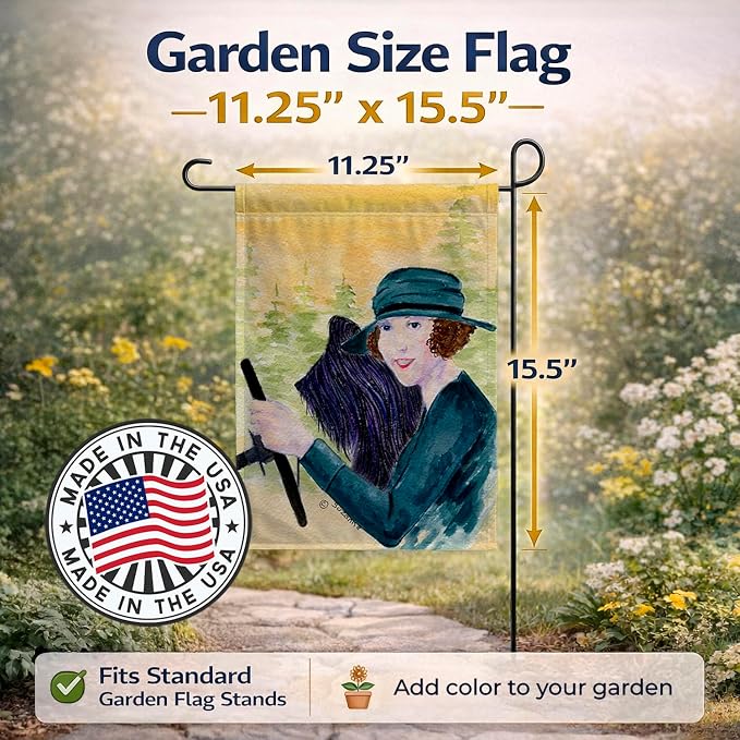 Caroline's Treasures SS8549GF Lady driving with her Briard Garden Flag Mailbox Flag Decorative Yard Flag Banner Outside Patio Artwork Yard Flower Beds, Garden Size, Multicolor