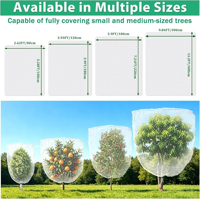 Bird Netting for Garden Protection, 2 Pack 13.2Ft x 9.84Ft Garden Netting | Fine Mesh with Zipper, Drawstring & Lock Buckle, Reusable Pest Barrier for Blueberry, Keeps Birds, Squirrels & Insects Away
