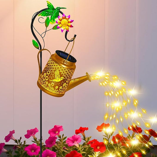 ostritec Hummingbird Solar Lanterns Garden Decor, Outdoor Waterproof Watering Can with Shepherd Hook, Solar Garden Decor for Yard Outdoor Pathway, Gifts for Women Mom Grandma Birthday Mothers Day