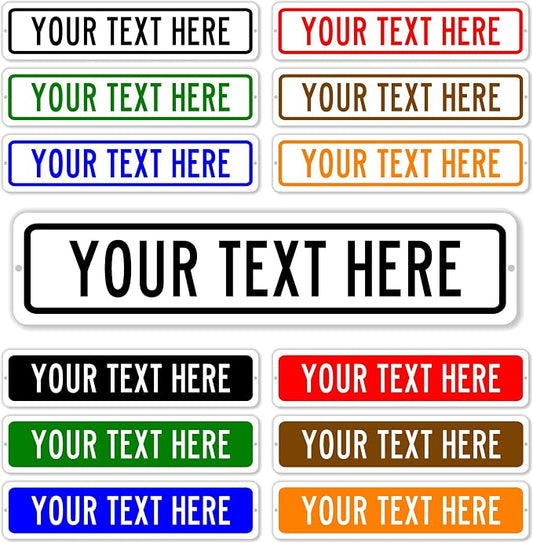 Custom Metal Signs 4x18 Address Personalized, Door, Porch Sign, Delivery. For Outside Or Inside Use. Our Metal Are UV Printed .040 Solid Aluminum. Home Office Yard Man Cave by AV Grafx