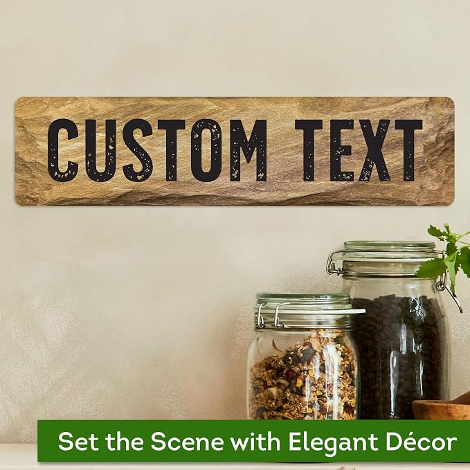 Custom Sign, Christmas Gift Custom Street Sign, 11 Font Colors, 13 Font Styles, 4 Hole Options, 22 Sizes, 3x12 Inches, Rust Free DiBound, Fade Resistant, Made in USA by My Sign Center (Stone)