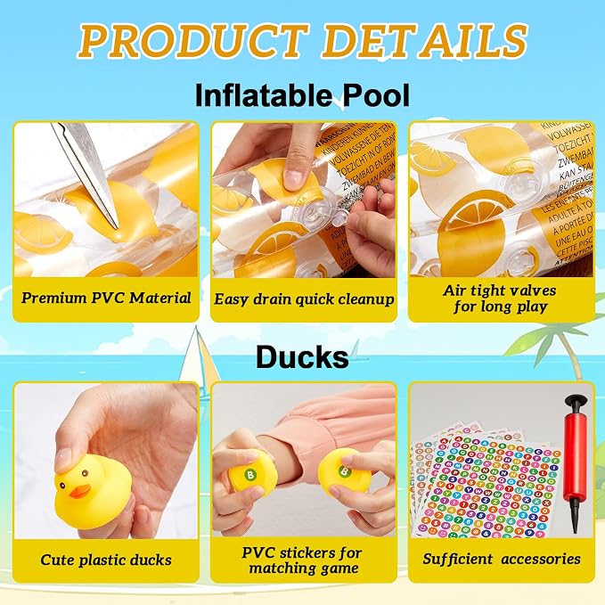 gisgfim Duck Letter Number Matching Game Back to School for 20 Plastic Ducks Summer Pond Pool Game Fun Memory Games Water Outdoor for Birthday Party Carnival Activity