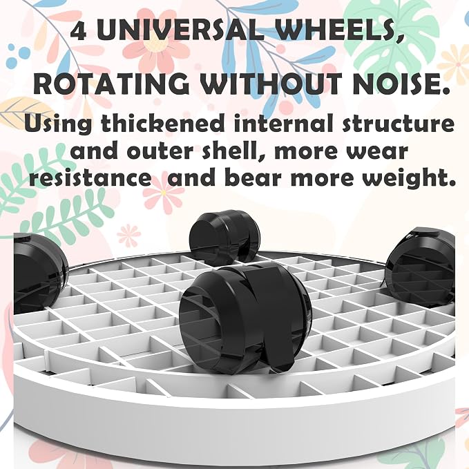 WanderingDonkey 14 Inch Wheeled Potted Flower Mover Dolly with Casters, Round Coaster for Indoor Outdoor,Planter Saucer Tray, Heavy Duty Plant Caddie with Wheels,Rolling Plant Stand Pot Trolley